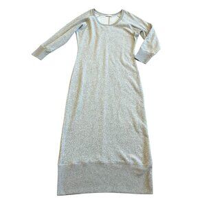 Equil x Lane Crawford Grey Terry Midi Dress Comfy Stretch Size Medium Women's